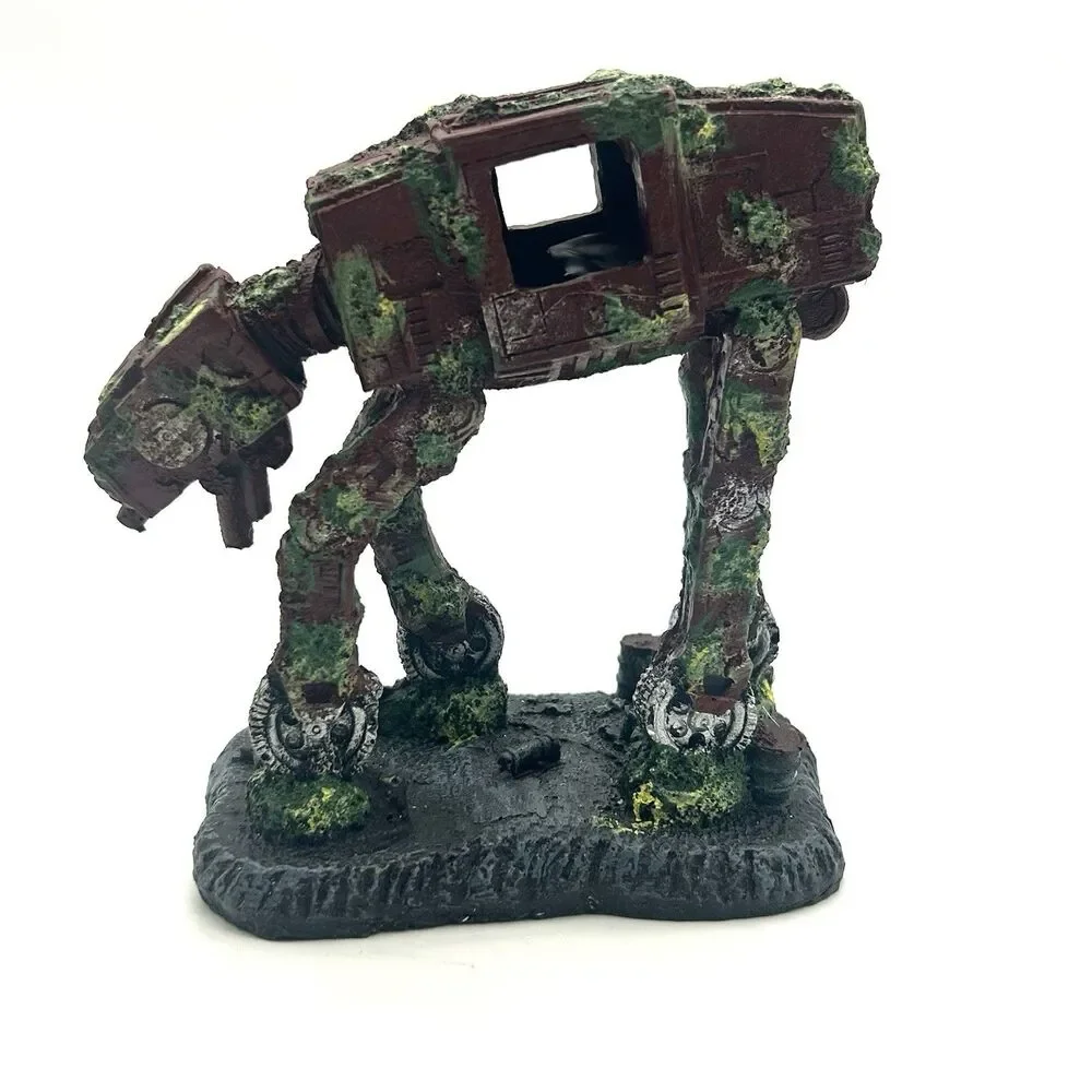 AT-AT Star Wars Walker Aquarium Decor Resin Ornament 6” Fish Tank Statue